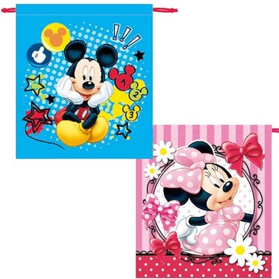 入園 入学 新学期シーズンに 新入荷 ディズニーミッキー ミニー巾着s Lサイズ キャラクターグッズ 雑貨卸のエアープランツドリーム