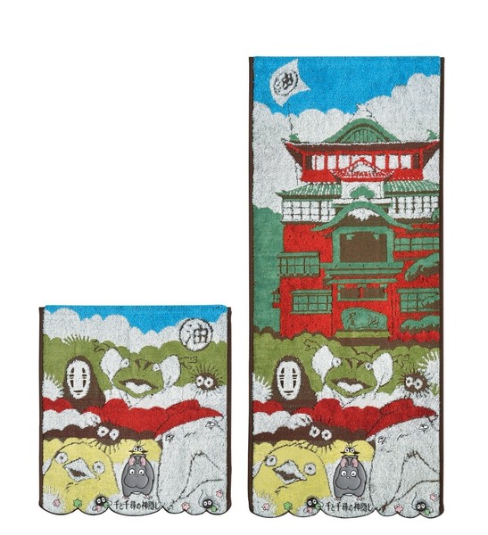 千と千尋の神隠し ウォッシュタオル フェイスタオル「油屋と神々」タオル ハンカチ スタジオジブリ トトロ