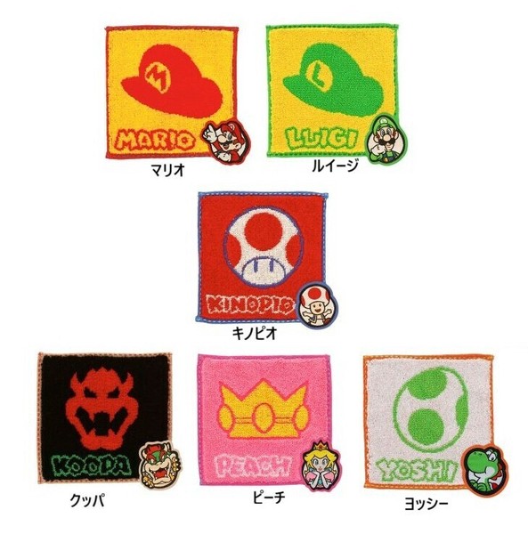 スーパーマリオ 豆タオル ミニタオル タオル ハンカチ  マリオ キノピオ ヨッシー 任天堂