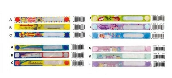 キャラクター  ネームタグ3本セット 名前シール リフレクタ― サンリオ ジョージ しんちゃん 新幹線