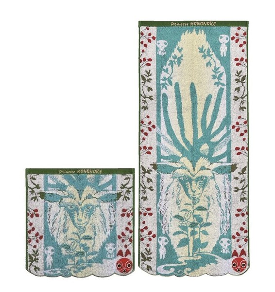 もののけ姫 ウォッシュタオル フェイスタオル「シシ神とサン」タオル スタジオジブリ トトロ