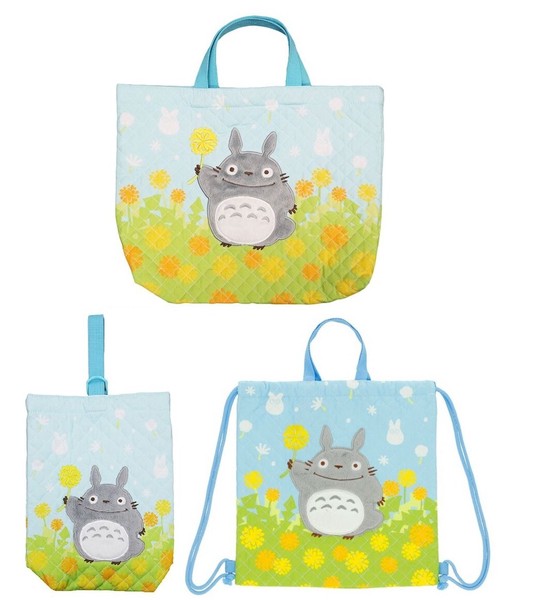 となりのトトロ キルト レッスンバッグ シューズケース ナップサック キルト手提げ スタジオジブリ